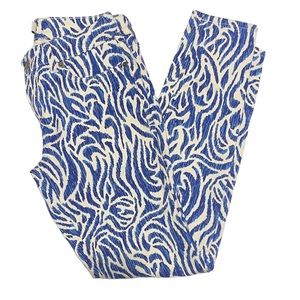 Vineyard Vines Salt Island Blue & White Skinny Crop Jeans Sz 2